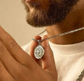 Tarnish Free 18K Gold PVD Belief Amulet Charm Necklace Fine Rolo Chain Non-Discoloring Brushed Relief Compass Pendant Necklace