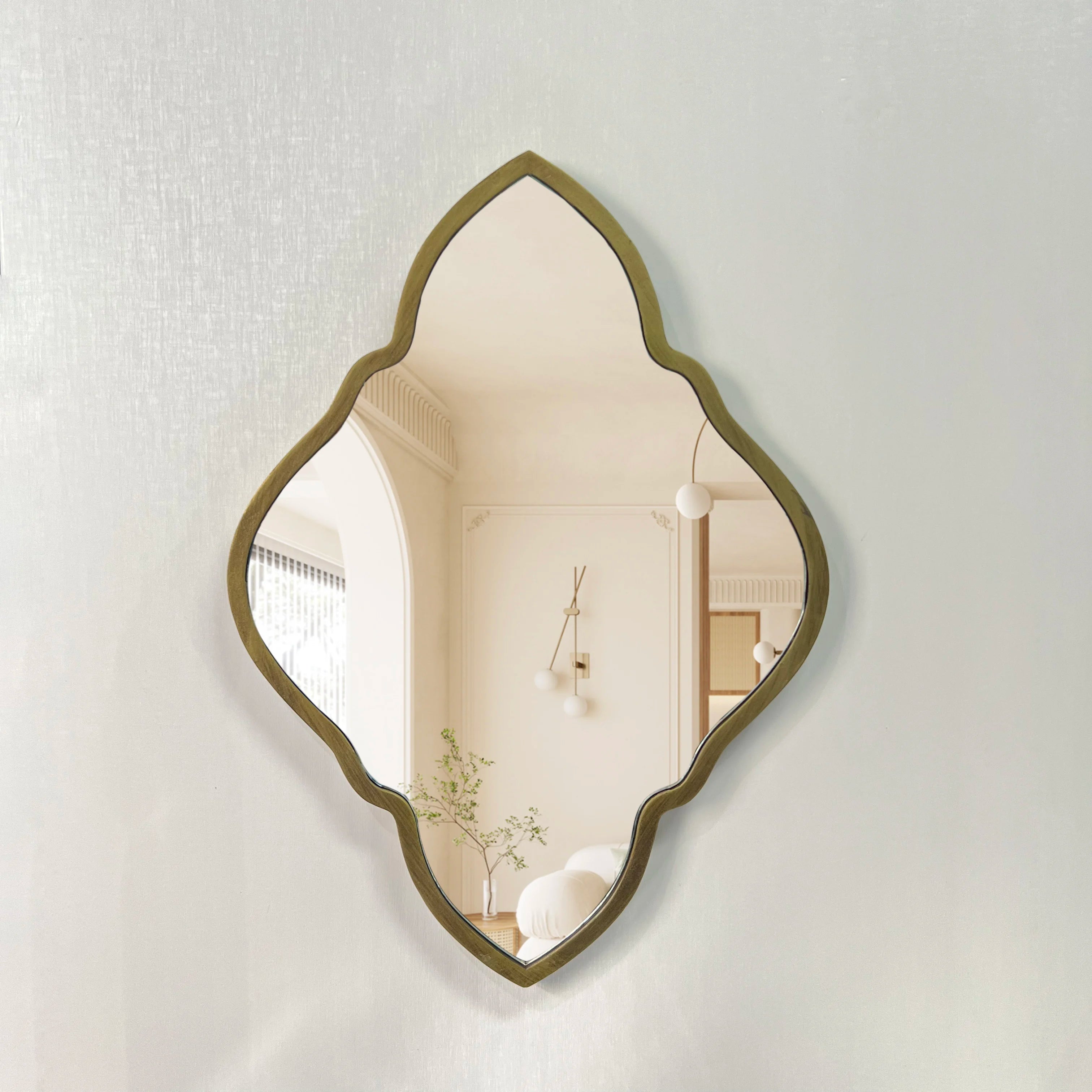 50x36cm Dining Room Bedroom Background Pendant Creative Simple Light Luxury Retro Diamond Eall Decoration Mirror