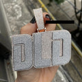 Personalized Two-color Letter Pendant logo Iced Out Hip Hop VVS Moissanite Custom Necklace love Your Gesture Buckle