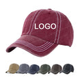 Custom Embroidery Logo Washed Cotton Dad Hat Cap Men Women Unstructured Thicker Sew Line Baseball Vintage Cap