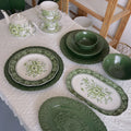 French Retro Mary Dark Green Ceramic Tableware Light Luxury Dishes Coffee Cups Teapot