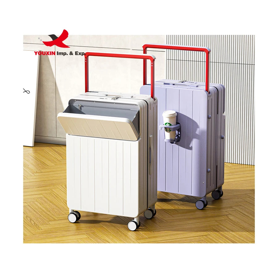 RTS Bulk Mixed Order Wide Pull Rod Luggage Travel Bag PC Smart Luggage With Front Pocket Travelling Suitcases