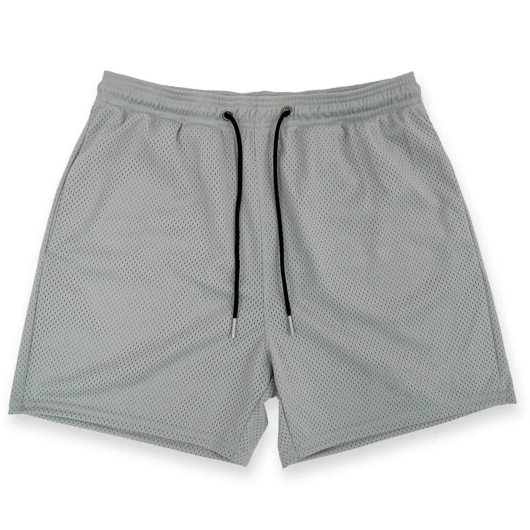 Wholesale Sporty Solid Embroidered Mens Bodybuilding Mesh Shorts 100% Polyester Custom 5 Inch Inseam