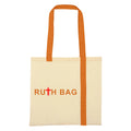Small String Linen Printed Organic Produce Tote Bag Reusable Economy Cotton Canvas Striped Shopping Bag with Letter Pattern