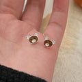 100% Real 925 Sterling Silver Korean Design Enamel Bear Cute Stud Earrings for Girls Gifts Jewelry