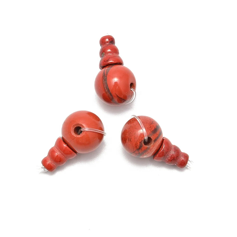10mm Red Jasper Guru Beads Three Holes T-Beads Sold by One Set Best for Mala Making Stone Guru Beads Wholesale