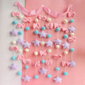 Cute Kawaii Multicolour Sweet Bowknot Pentacle Colorful Heart Star String Curtain for Girls Room Wedding Home Decor