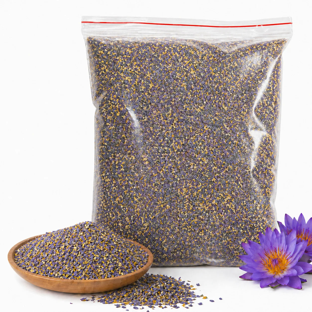 Grind EU Compliance Crushed Blue Lotus Dried Grinded Small Pieces Relaxing for Legal Pre-roll Nymphaea Caerulea Flower Organic