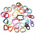 10pcs Random Colors Mix Heart Round Cat Shape Keychain Key Rings Lobster Clasps Hooks for DIY Keychains Making Accessories