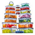 Yongli Kitchen Plastic Food Storage Container Set With Airtight Lids Pack of 18 Reusable & Leftover Food Lunch Boxes Leak Proof