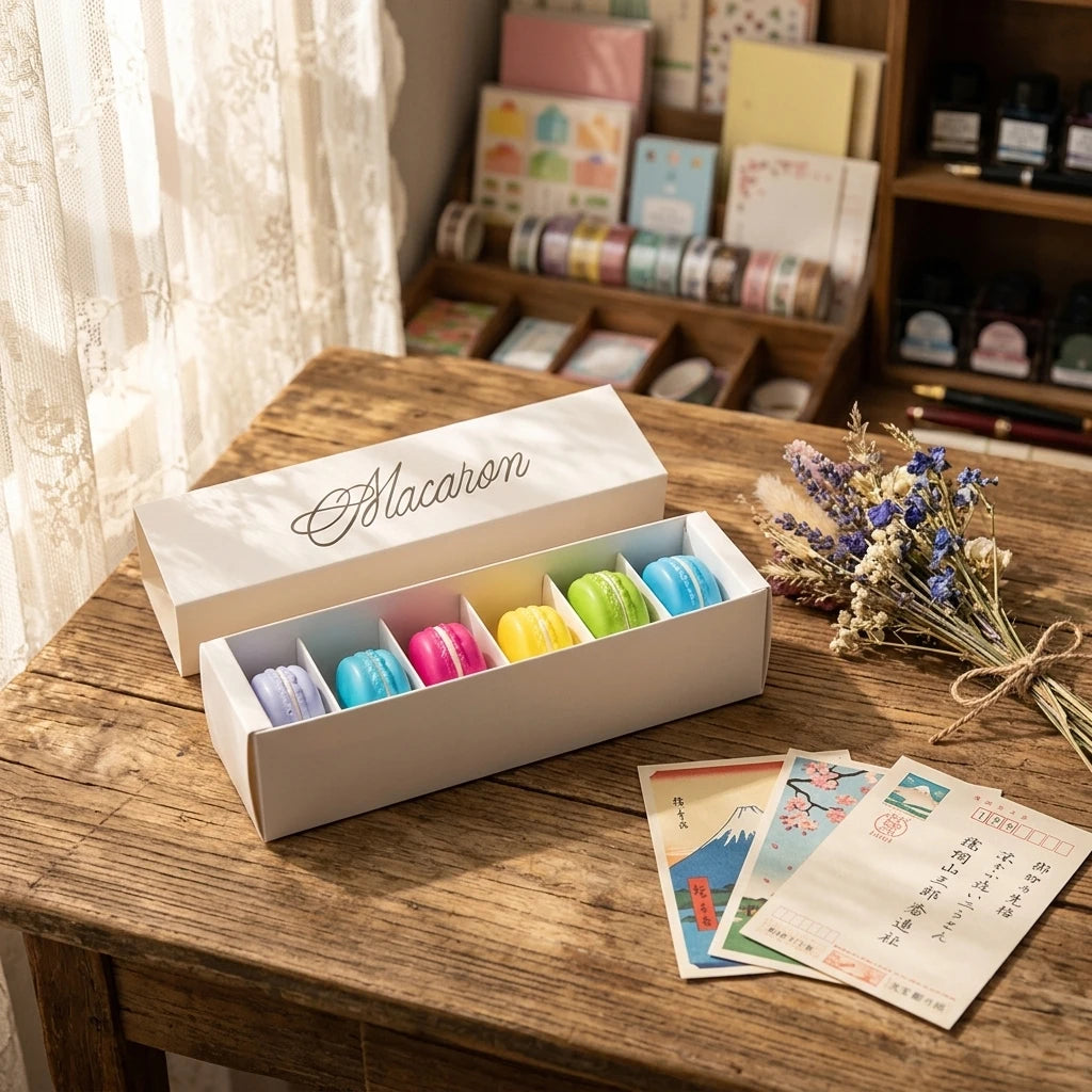Foil Hot Stamping Custom logo 1 Row 6 Dividers/2 Row 6 Dividers Macaroon Boxes Sweet Box Macron Box Package for Sweet