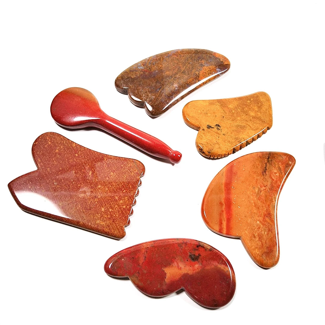 Diy Home Use Natural Spiky Mookaite Jasper Polished New Shape Facial Gua Sha Board for Body Healthy