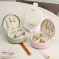 Wholesale Small Travel Jewelry Box with Pu Leather Handle for Girls Rings Earrings Necklaces Organizer Jewellery Storage Case