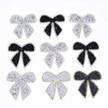 Hotfix 6cm Rhinestone Designs Patch Bow Crystal Iron-on Heat Press Flat Diamond-shaped Applique for Clothes & Shoes