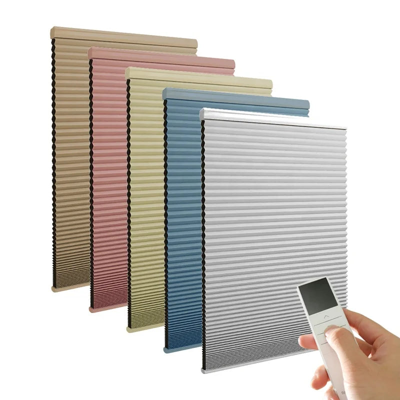 Double Cellular Honeycomb Curtain Blackout Shades Cordless Day and Night for French Windows