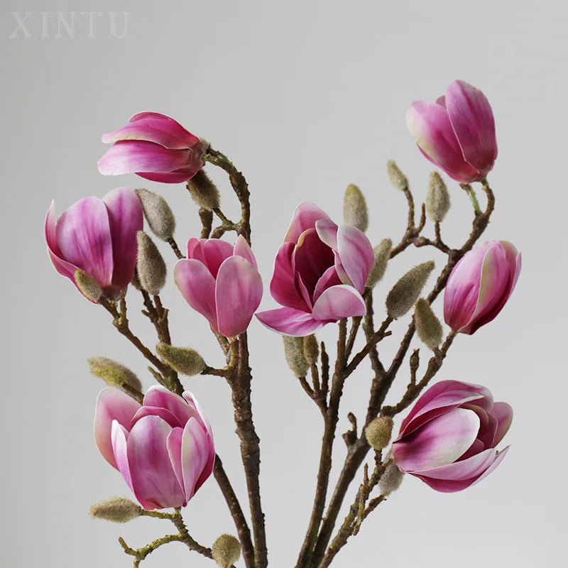 Y-H006 High Quality 3D Latex Real Touch Artificial Magnolia Flower Branch for Wedding Home Decoration