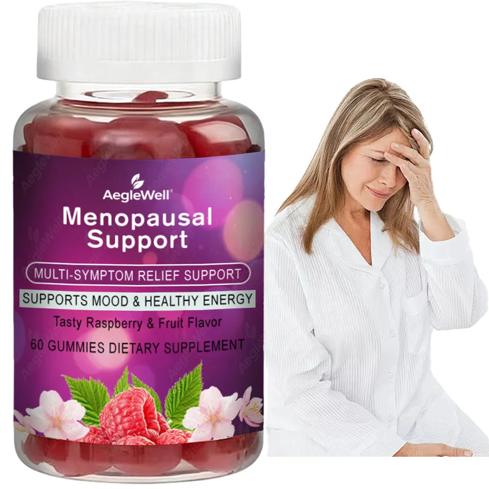 Aegelwell Menopause Relief Gummies Menopause Supplements for Women with Black Cohosh & L-Theanine for Hot FlashesNight Sweats