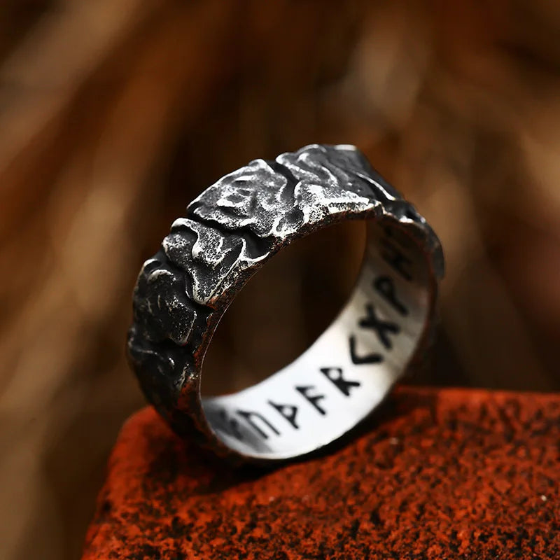 Wholesale Norse Viking Jewelry Stainless Steel Vikings Rune Rings Jewelry for Men