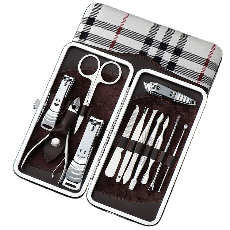 Manicure Set 12-piece Set Nail Clippers Wholesale Nail Scissors Gift Printable Logo Professional Manicure Kit