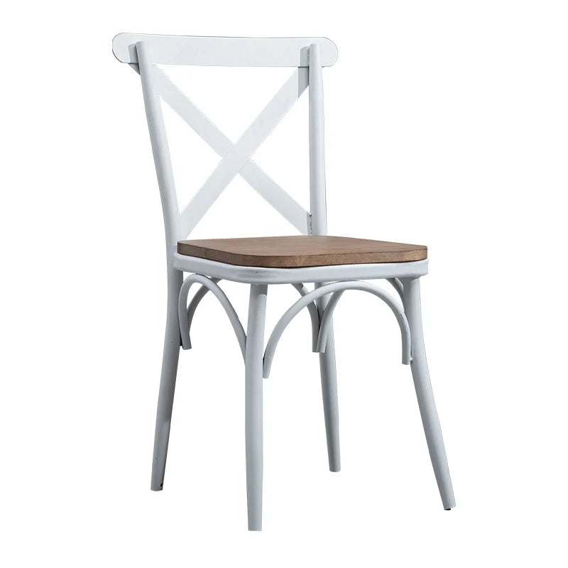 Manufacturing Restaurant French Style Cross X Back Snack bar Stool Dining Chairs with Wooden Seat side chair