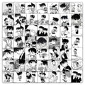 59PCS Black and White Funny Anime Conan Poster