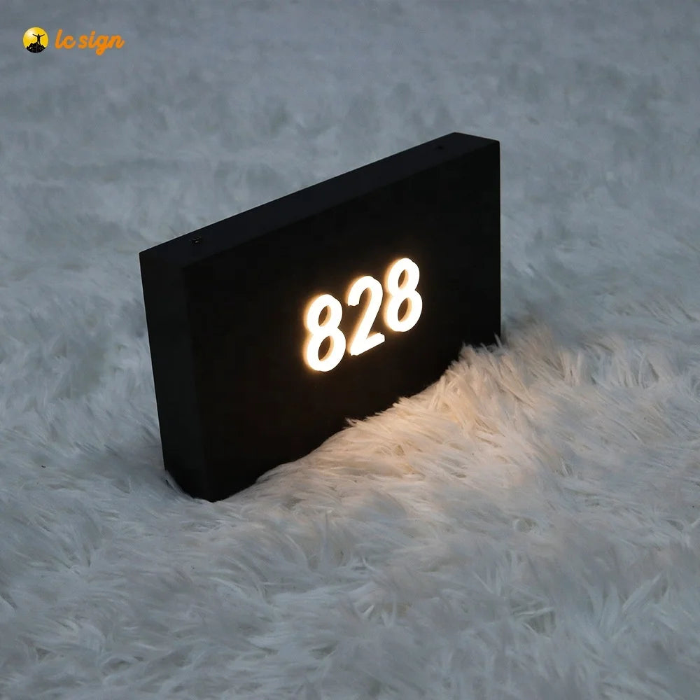 Custom Hotel Sign Floating Hotel Room Number LED Signage House Number