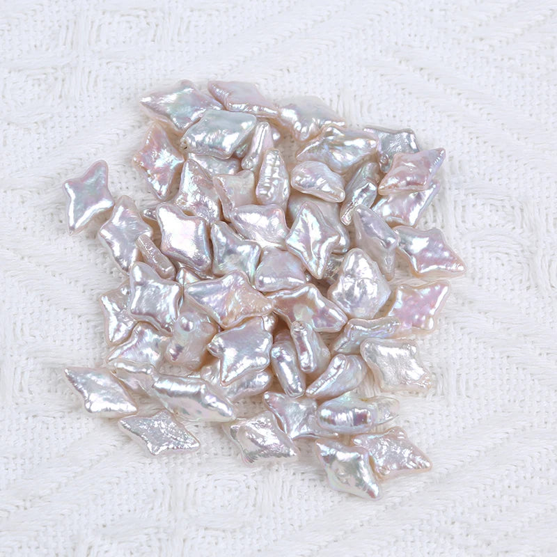 Zhuji 9-11mm Wholesale Natural White Freshwater Cross Star Pearl  Loose Beads for DIY Jewelry Making