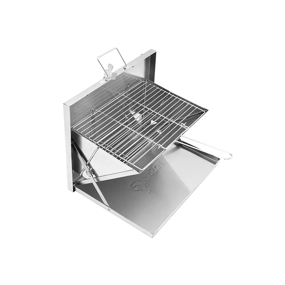 2022 New Wall-mounted Smoked Stainless Steel Charcoal Grill Outdoor Folding Portable Barbecue Grill Charcoal BBQ Grill