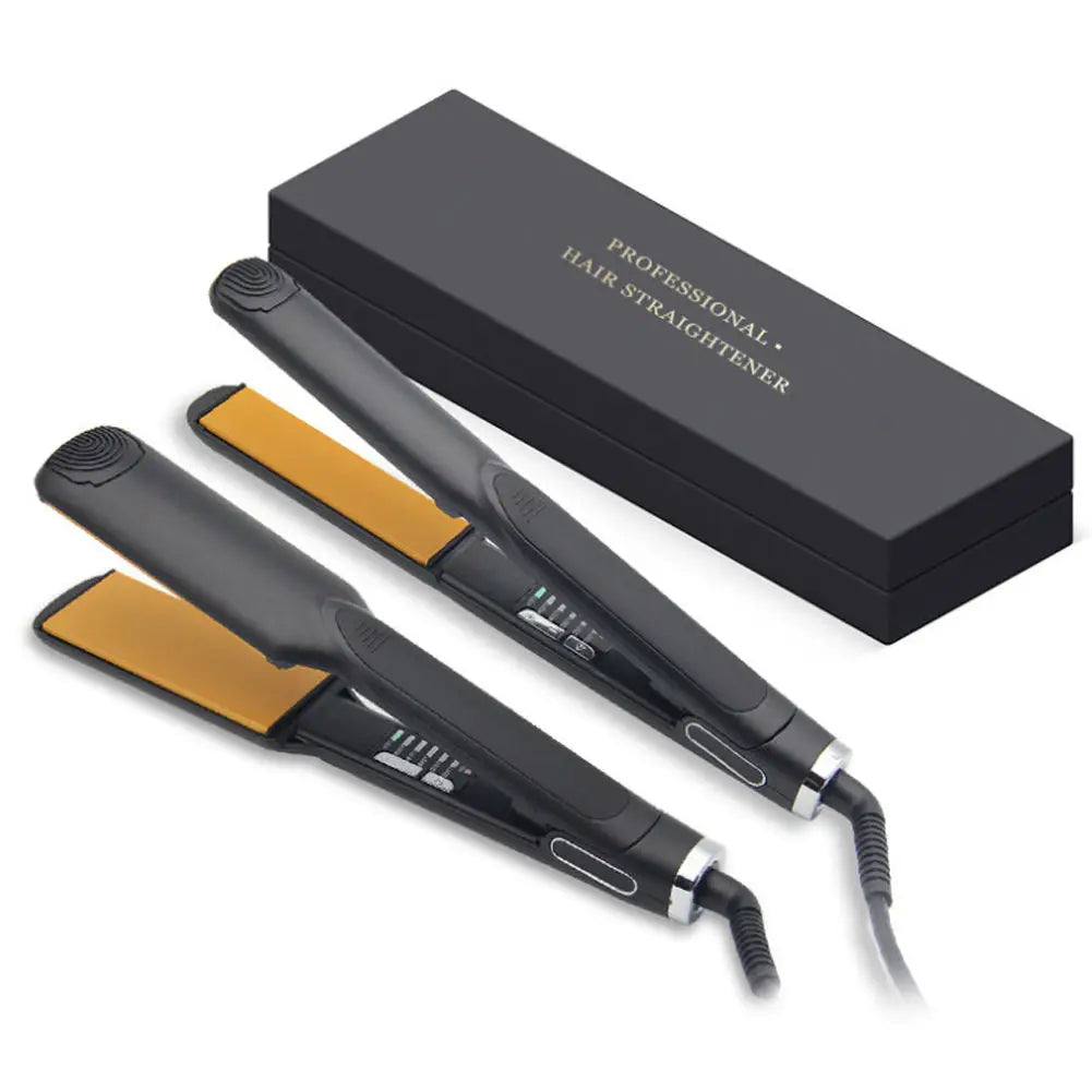 Private Label Flat Iron Wholesale 480 Fahrenheit 1/4 Nano Titanium Plates Digital Ionic Hair Straightener