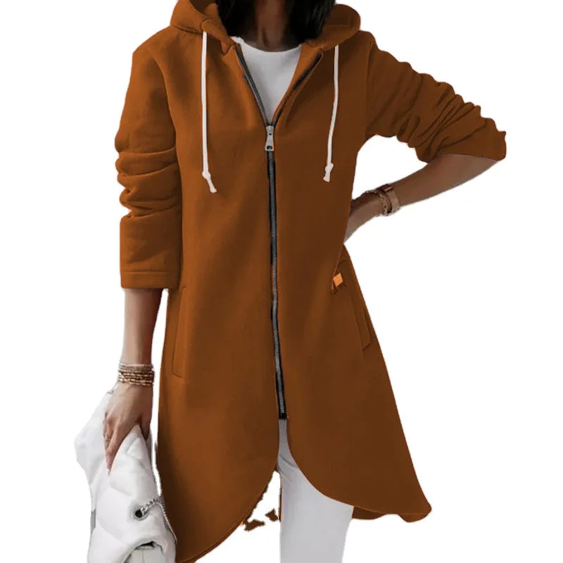 CCY Muslim Conservative Cotton Hoodie Islamic Women Modest Winter Fleece Breathable Thicken Warm Plus Size Long Hoodie