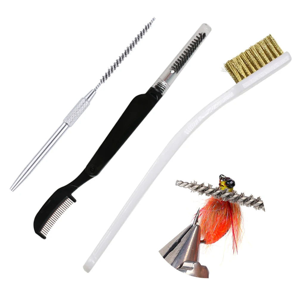 Stainless/Copper Wire Fly Tying Comb & Brush Fishing Tools for Lake River Stream Fly Fishing