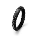 Magnetic Buckle Black Bracelet Braided Leather Bracelet Stainless Steel Leather Bracelet for Men