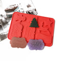 HY Christmas Card Mold Silicone X-mas Tag Chocolate Fondant Cookie Cake Topper Mould