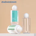 Wholesale Frosted Toner Bottle with White Ball-Shaped Cap Low Moq White Transparent Plastic Lotion Bottle for Skincare