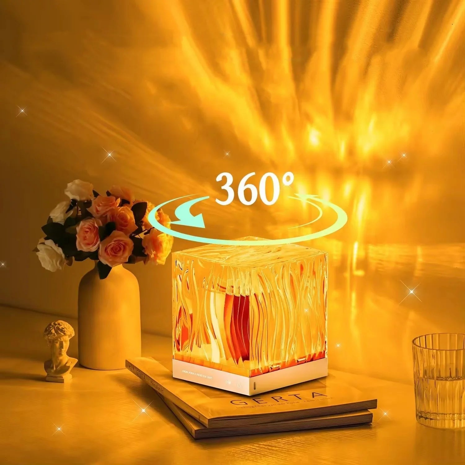 Remote Control LED ABS 360 Degree Dynamic Aurora Crystal Table Home Decoration Dreamy Northern Projector Night USB Type-C 10000