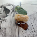Fashion Retro Design Wide Exaggerated Marble Texture Translucent Gold Foil Acrylic Resin Bracelet Bangle for Women Jewelry