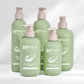 Eco-friendly Biodegradable Green HDPE 200ml 300ml 400ml 500ml  Soft  Cosmetic Packaging  Body Lotion Plastic Shampoo Bottle