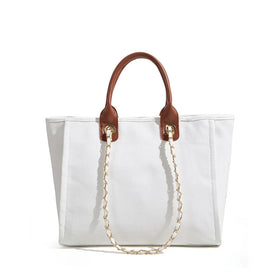 2022 New Design Customization New Classic All-match White Shoulder Bags Fashion Women Canvas Tote Handbag