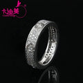 Cadermay Hot Sale Trendy Love Three Rows Luxury Eternity Ring Women Ring18K Gold DEF VVS Moissanite Wedding Engagement Ring