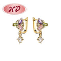Joyeria Glamorous 18K Laminated Gold Plated Brass Hoop Earrings With Cubic Zirconia for Wholesale Earrings Women