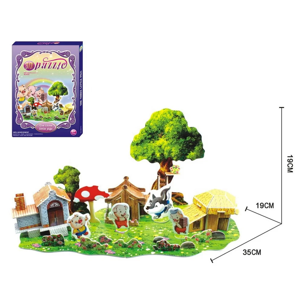 Kids Diy Toy the Three Little Pigs Super 3d Puzzle
