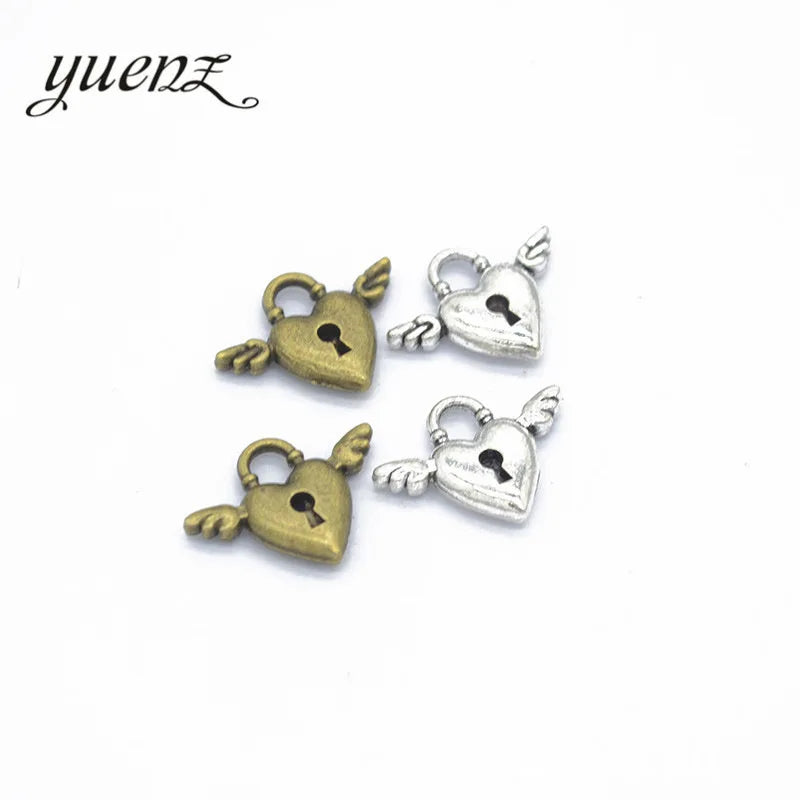 YuenZ Antique Silver Plated Lock Charm Pendants for Jewelry Making DIY Accessories Jewelry Findings 18*13mm O104