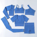 New Arrival Women Activewear Sets 5 Colors 6 Pieces  Ribbed Seamless Yoga Set Workout Clothes