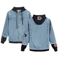 Custom Logo Fashion Jeans Hoodie Wholesale Stock Printed Mens Jacket Womens Jacket in Cartoon Print Factory Jeans Sweatshirt