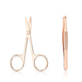 JZG Professional High Quality Eyelash Extension Tweezers Eyebrow Tweezers Stainless Steel Customized Logo Rose Gold Scissors Set