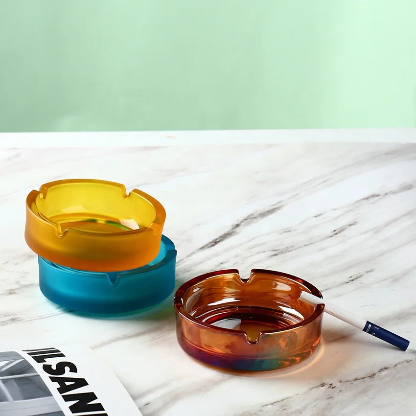 Classic Crystal Smokeless Portable Handmade Durable Round Custom Logo Ashtray