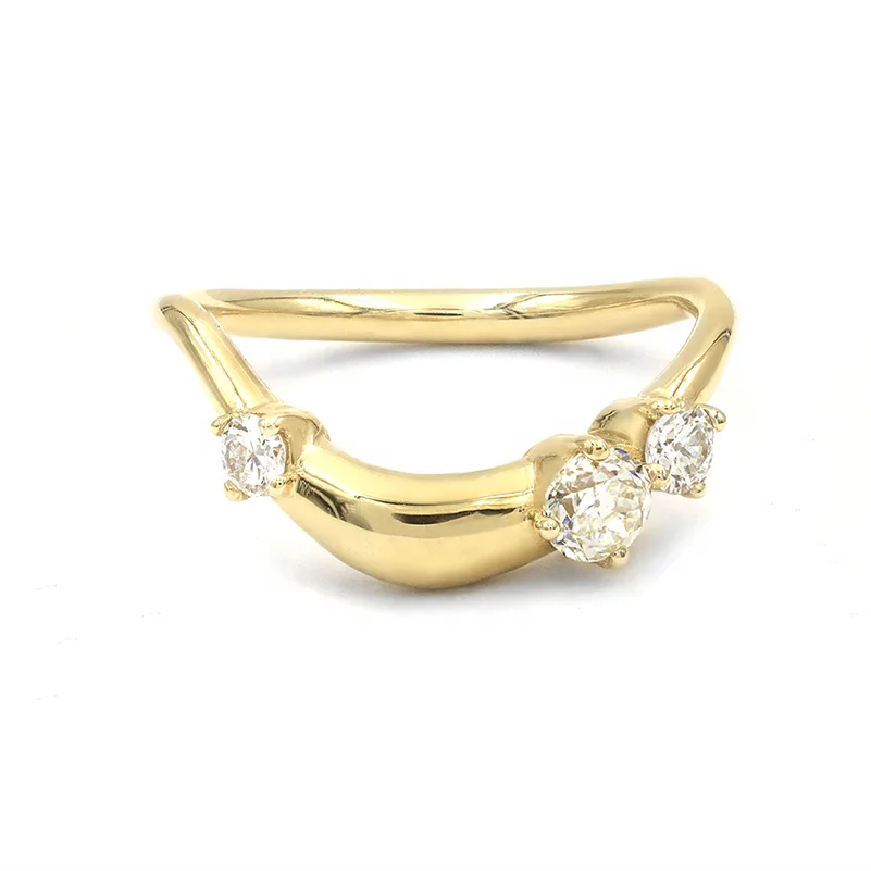 LOZRUNVE 925 Sterling Silver Shinny Fashion Jewelry Custom Wave Cubic Zircon Stacked Finger Ring Women