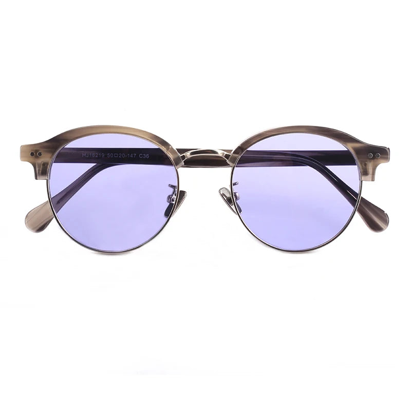Custom Logo Vintage Round Men's Sunglasses Mazzucchelli Acetate Frame Sunglasses