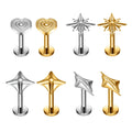 ASTM F136 Titanium 16G Ear Nose Studs Labrets Cartilage Piercing Tragus Helix Conch Rook Lobe Earrings Body Piercing Jewelry