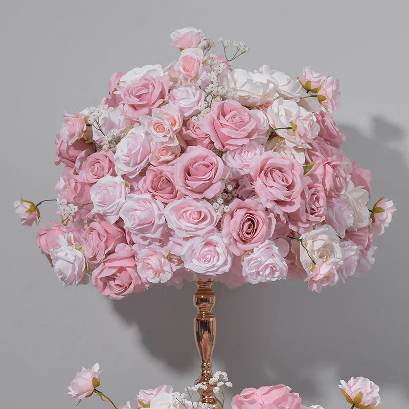 EG-M046 Wedding Event Decoration Wedding Table 60cm Faux Artificial Centerpiece Flower Pink Flower Ball